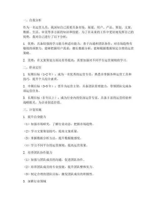 未来运营工作规划