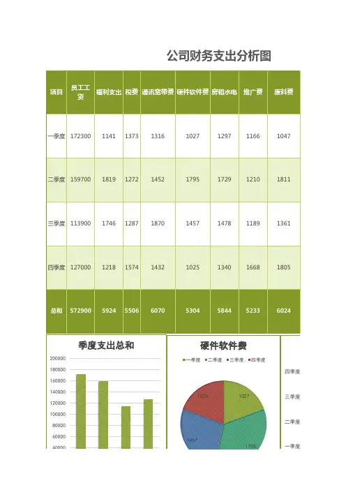 公司财务支出分析图excel表格模板