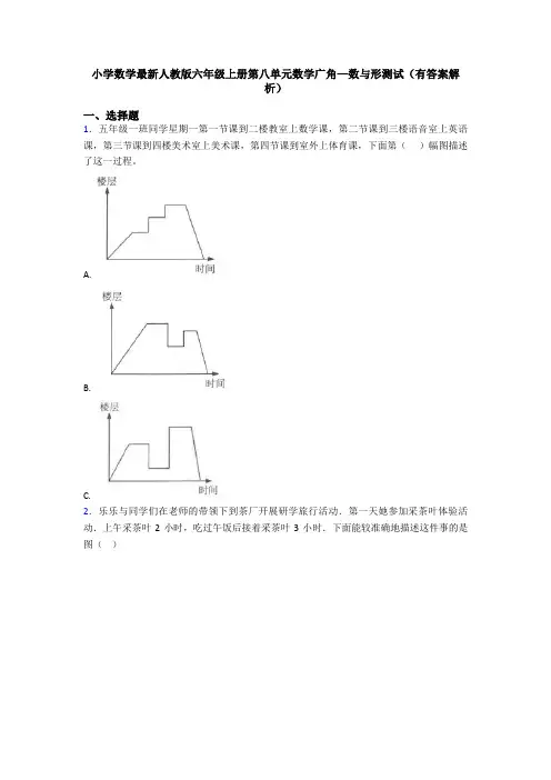 小学数学最新人教版六年级上册第八单元数学广角—数与形测试(有答案解析)