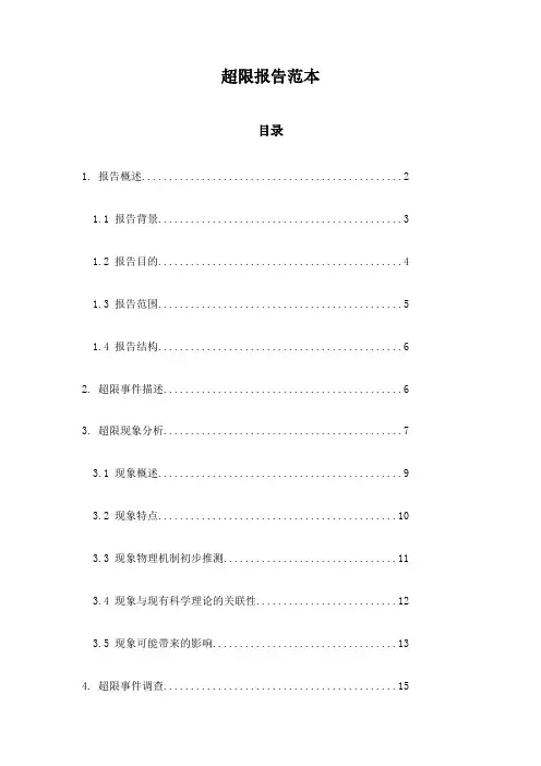 超限报告范本