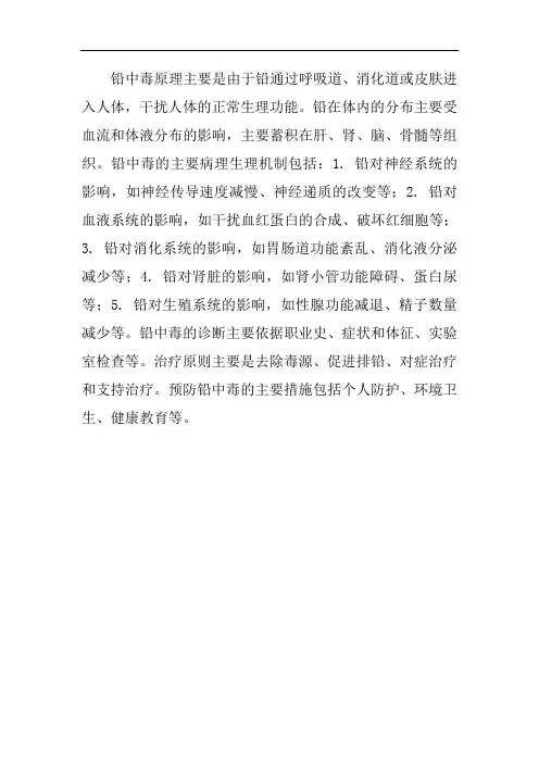 铅 中毒 原理