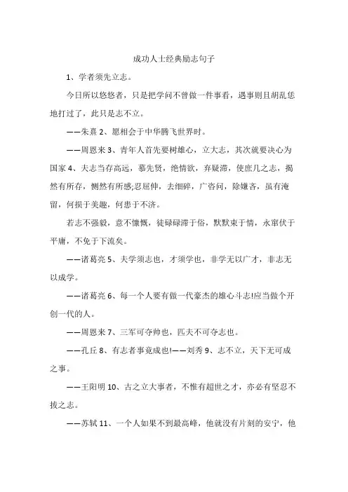 成功人士经典励志句子