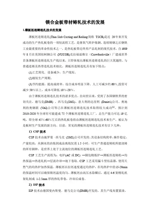 镁合金板带材铸轧技术的发展