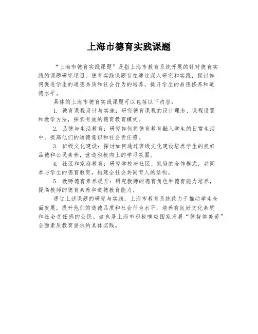 上海市德育实践课题