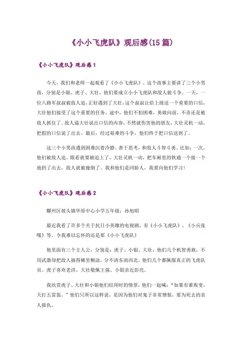 《小小飞虎队》观后感(15篇)