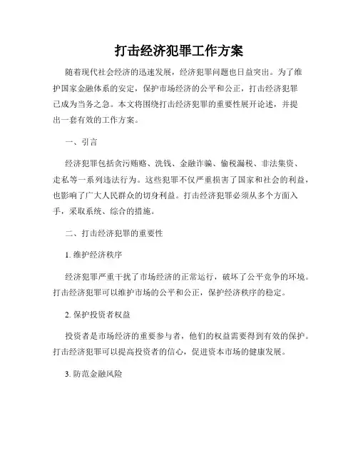 打击经济犯罪工作方案