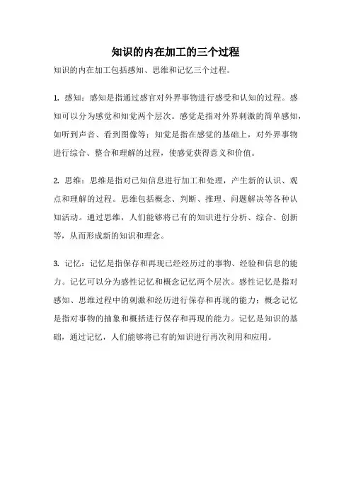 知识的内在加工的三个过程