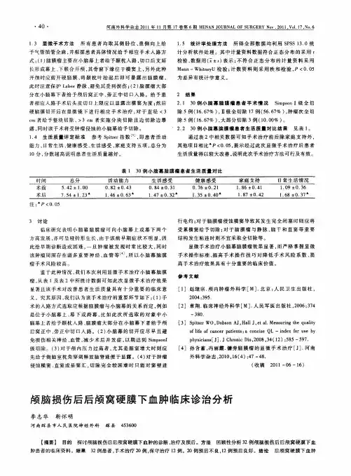 颅脑损伤后后颅窝硬膜下血肿临床诊治分析
