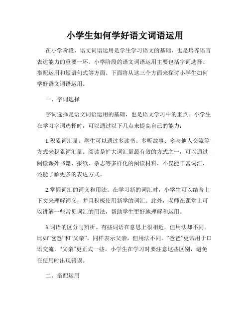 小学生如何学好语文词语运用