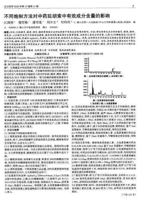不同炮制方法对中药延胡索中有效成分含量的影响