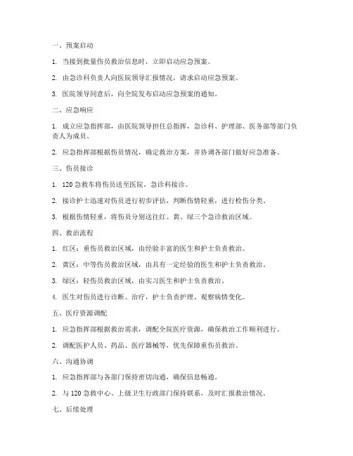 批量伤员应急预案流程