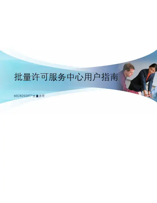 批量许可服务中心用户指南