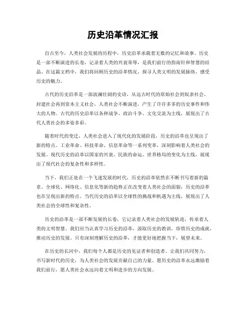 历史沿革情况汇报