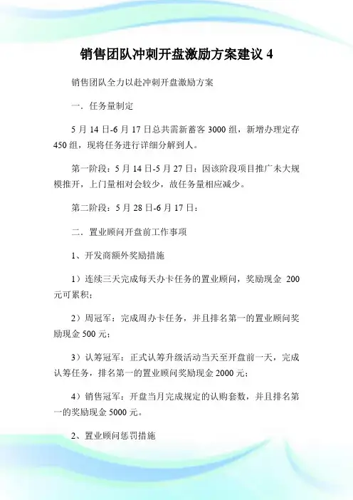 销售团队冲刺开盘激励方案建议4.doc
