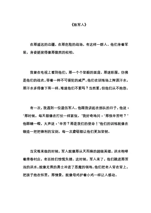 致军人作文