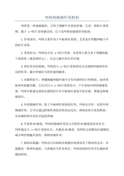 吗啡的镇痛作用机制
