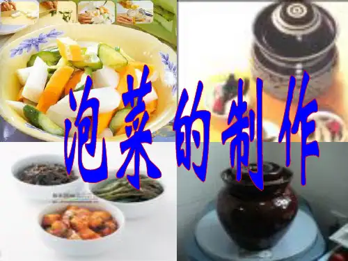 新人教版高中生物选修1泡菜的制作省名师优质课赛课获奖课件市赛课一等奖课件