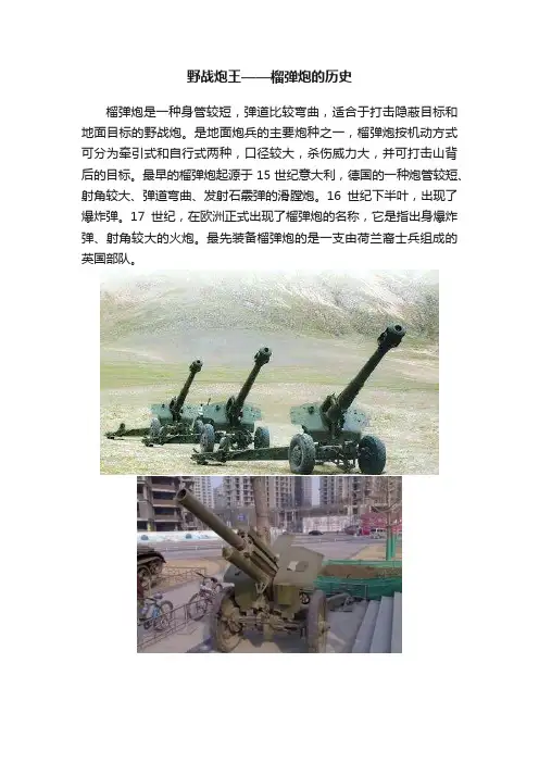 野战炮王——榴弹炮的历史