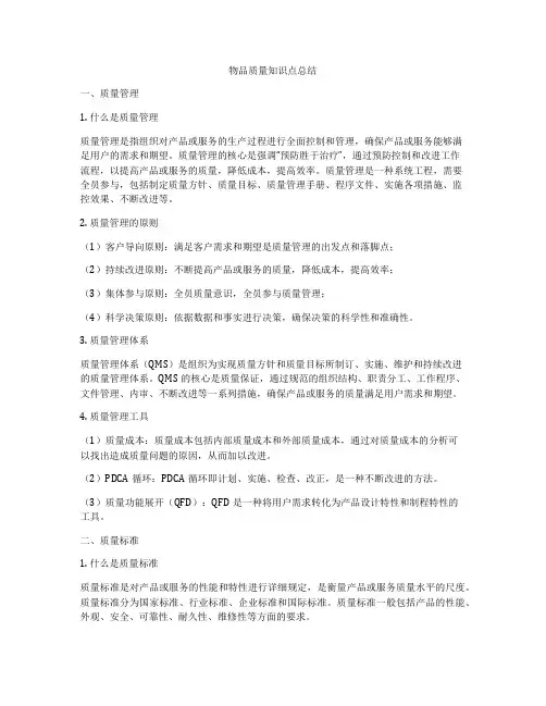 物品质量知识点总结