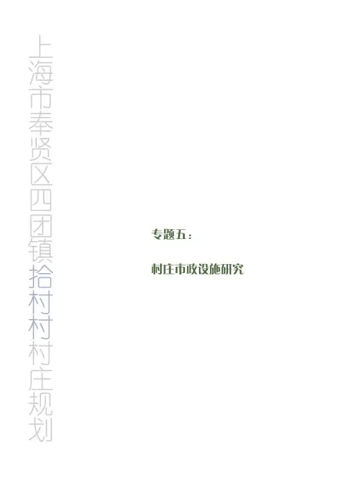 XX试点村庄规划市政设施专题研究
