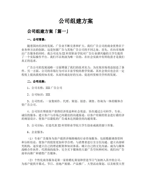 公司组建方案