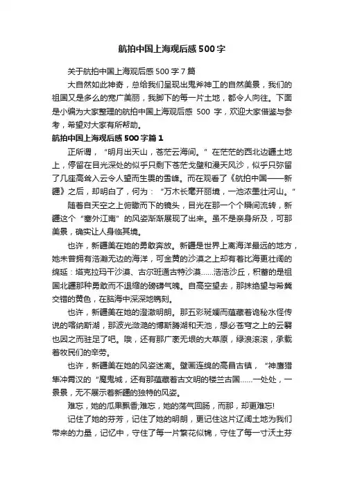航拍中国上海观后感500字