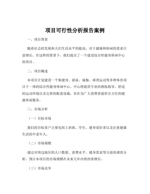 项目可行性分析报告案例