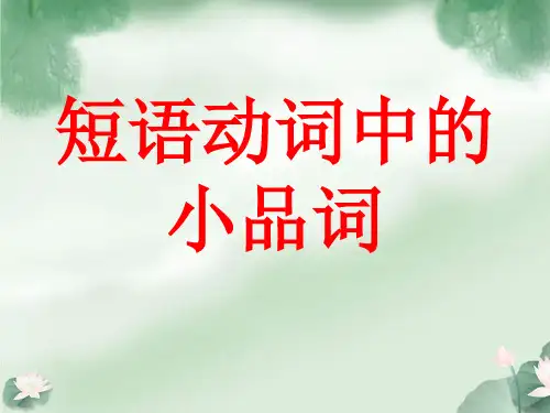 短语动词中的小品词