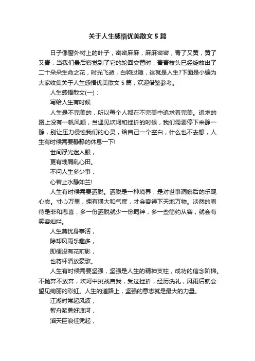 关于人生感悟优美散文5篇