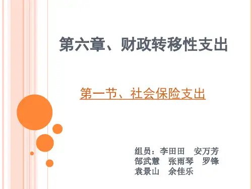 财政学第六章第一节社会保险支出