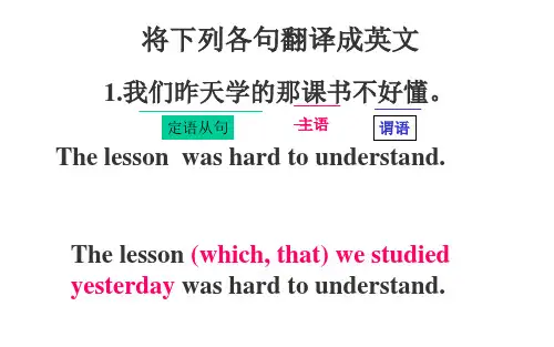 高考定语从句翻译与改错练习