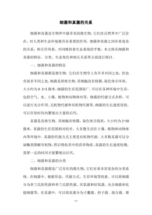 细菌和真菌的关系