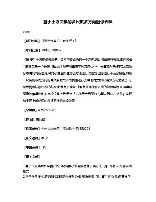 基于小波变换的多尺度多方向图像去噪