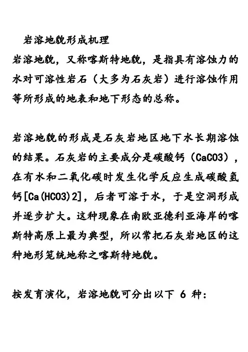 岩溶地貌形成机理