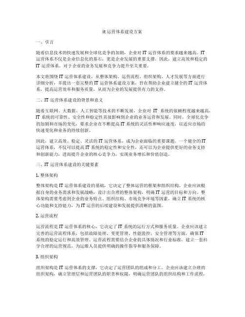 it运营体系建设方案
