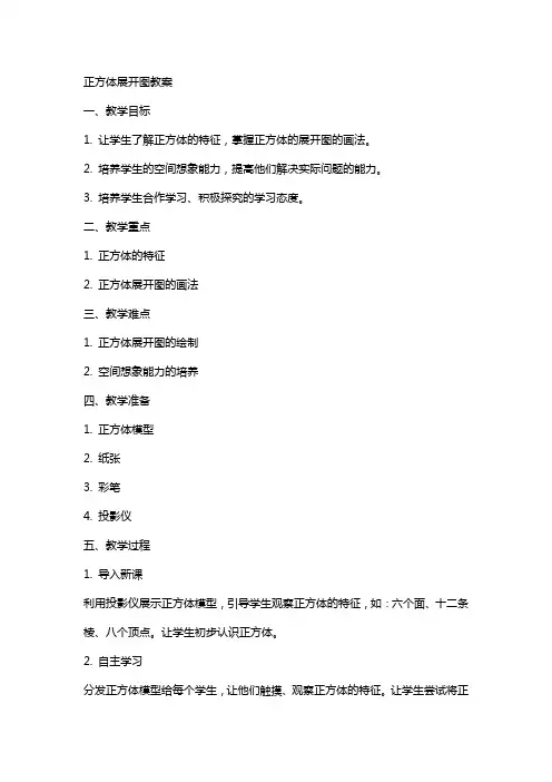 正方体展开图教案