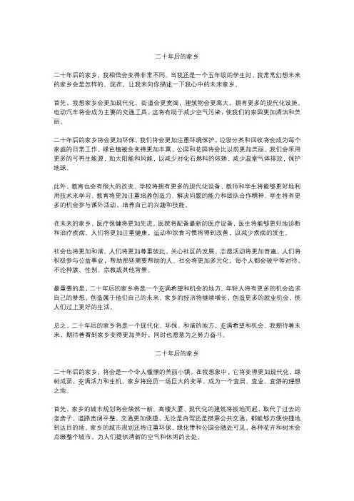 二十年后的家乡精选6篇