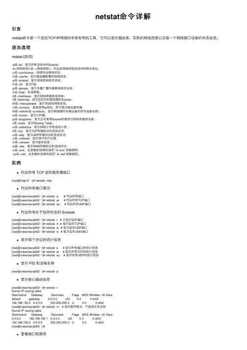 netstat命令详解