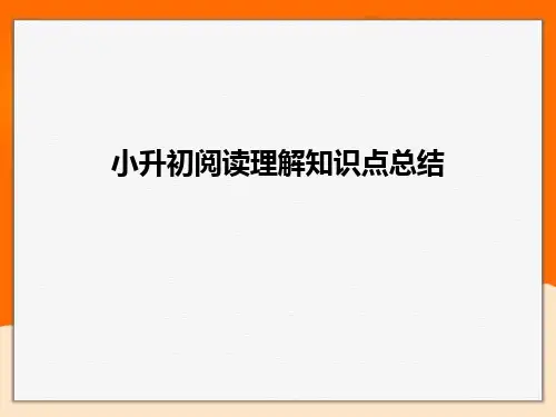 六年级下册语文ppt小升初阅读理解知识点总结全国通用