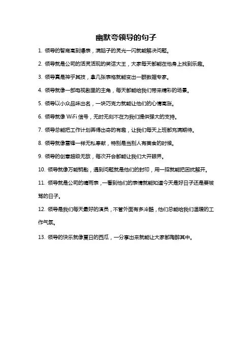 幽默夸领导的句子