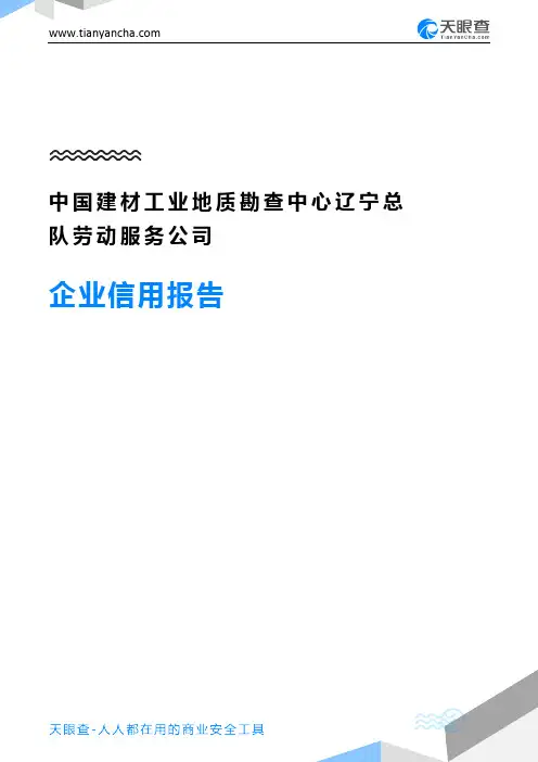 中国建材工业地质勘查中心辽宁总队劳动服务公司企业信用报告-天眼查