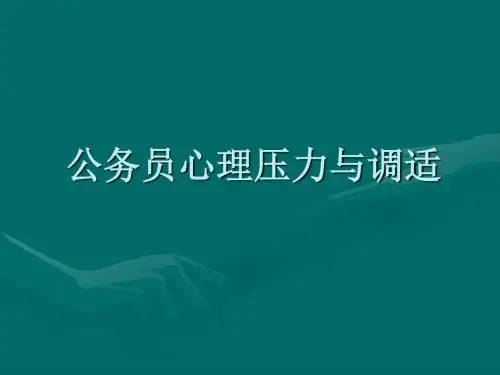 公务员心理压力与调适 PPT课件