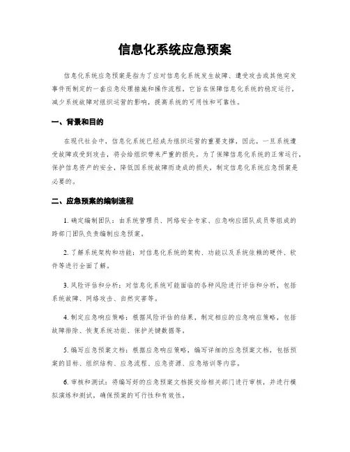 信息化系统应急预案