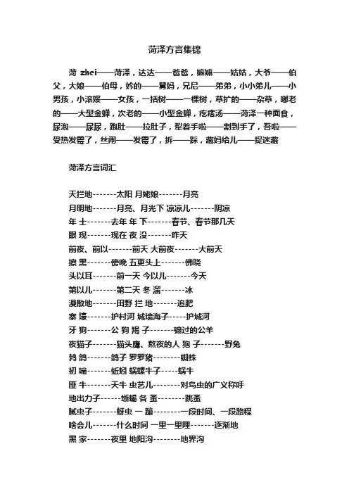 菏泽方言集锦
