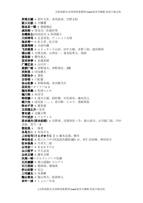 男声优马甲一览表