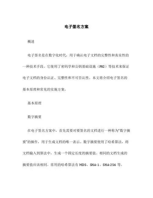 电子签名方案