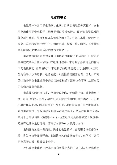 电泳的概念
