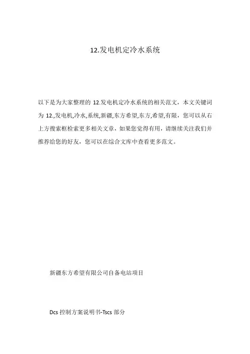 12.发电机定冷水系统