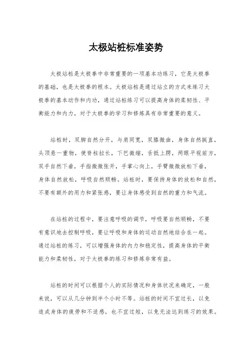 太极站桩标准姿势