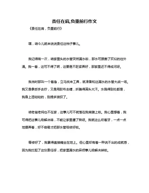 责任在肩,负重前行作文